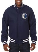 Dallas Mavericks Navy Blue Varsity Wool Jacket