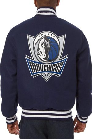 Dallas Mavericks Navy Blue Varsity Wool Jacket