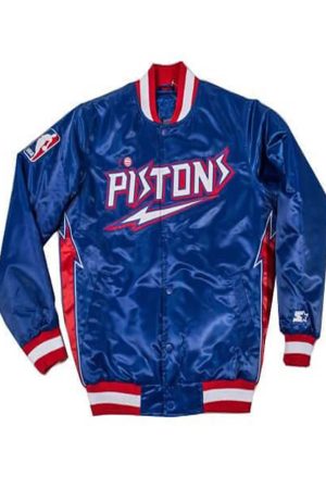 Detroit Pistons Classic Varsity Satin Jacket