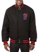 Detroit Pistons Varsity Black Wool Jacket