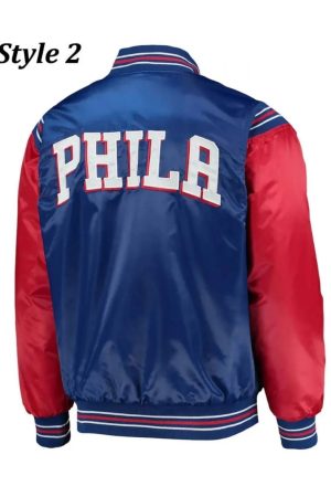 Renegade Philadelphia 76ers Full-Snap Satin Jacket
