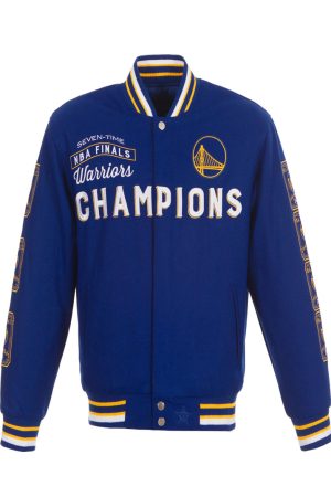 Golden State Warriors Yellow and Blue Bomber Jacket