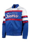 Hardwood Classics Script Philadelphia Satin Full-Snap Jacket