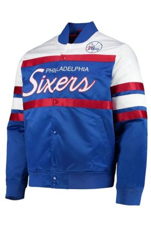Hardwood Classics Script Philadelphia Satin Full-Snap Jacket