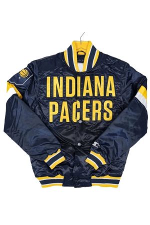 Home Game Indiana Pacers Navy Satin Jacket