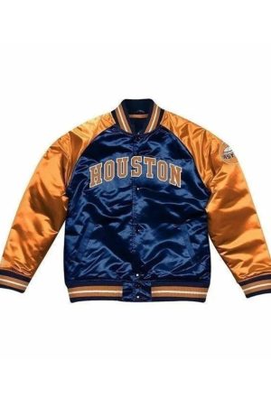 Houston Astros Blue And Orange Satin Jacket