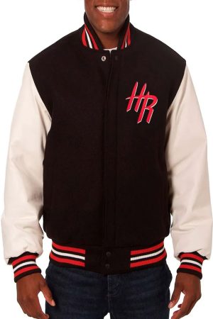 Houston Rockets Black and White Varsity Jacket