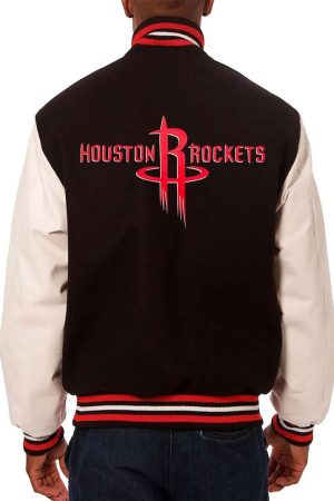 Houston Rockets Black and White Varsity Jacket