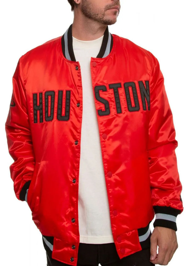 Houston Rockets Bomber Red Jacket 1 Houston Rockets Bomber Red Jacket