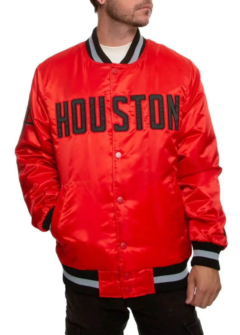 Houston Rockets Bomber Red Jacket 3 Houston Rockets Bomber Red Jacket