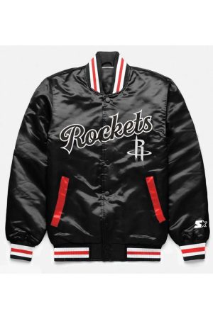 Houston Rockets Exclusive Black Satin Jacket