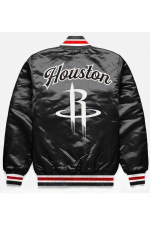 Houston Rockets Exclusive Black Satin Jacket