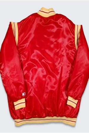 Houston Rockets Teddy Red Varsity Satin Jacket