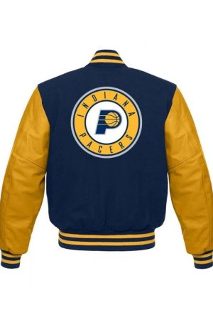 Indiana Pacers Letterman Blue and Yellow Jacket