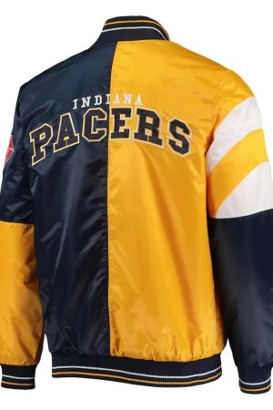 Indiana Pacers Leader Color Block Satin Varsity Jacket