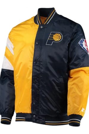 Indiana Pacers Leader Color Block Satin Varsity Jacket