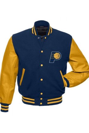Indiana Pacers Letterman Blue and Yellow Jacket