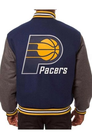 Indiana Pacers Navy/Charcoal Varsity Wool Jacket