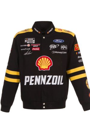 Joey Logano Shell and Pennzoil Full-Snap Twill Jacket