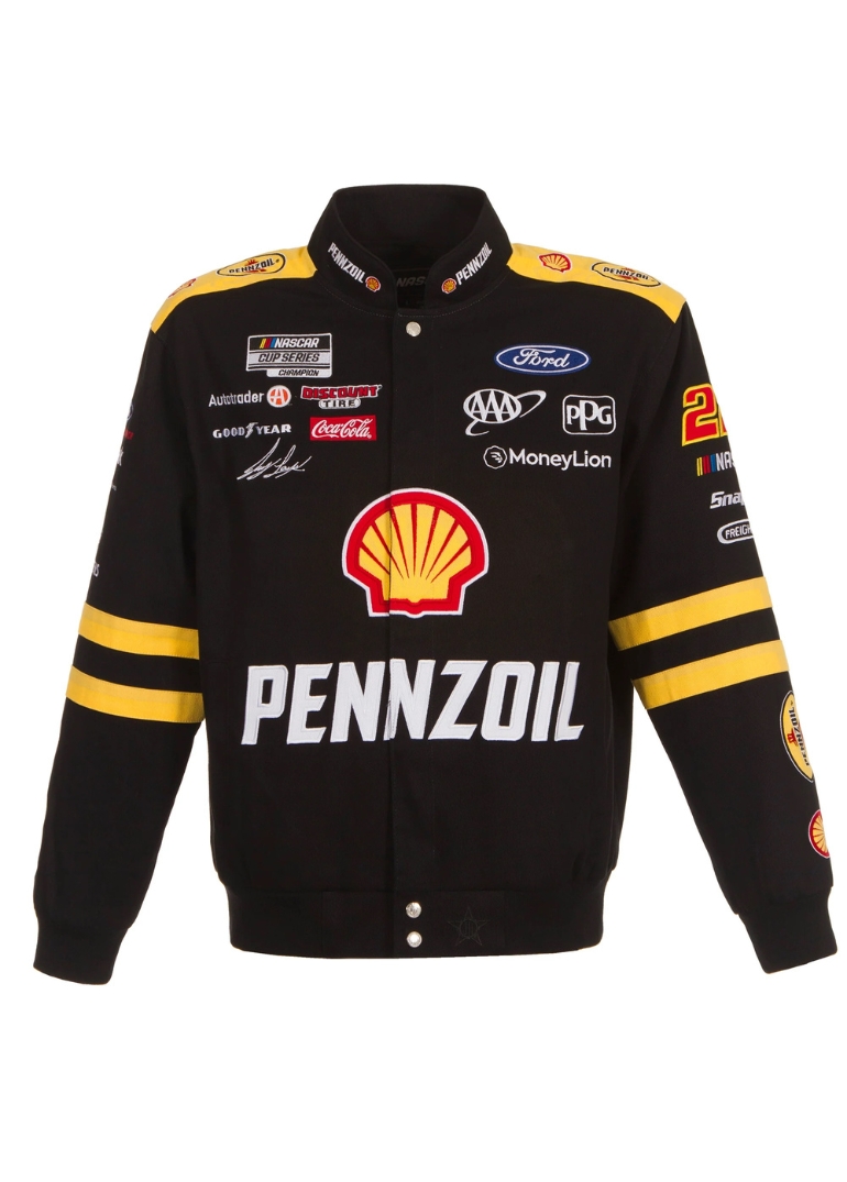Joey Logano Shell and Pennzoil Full-Snap Twill Jacket