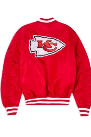 Kansas City Chiefs Red Bomber Ma-1 Satin Jacket