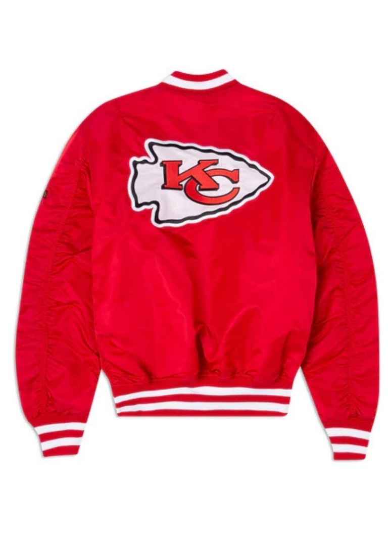 Kansas City Chiefs Red Bomber Ma-1 Satin Jacket 2 Kansas City Chiefs Red Bomber Ma-1 Bomber Jacket