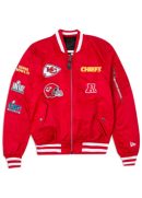 Kansas City Chiefs Red Bomber Ma-1 Bomber Satin Jacket