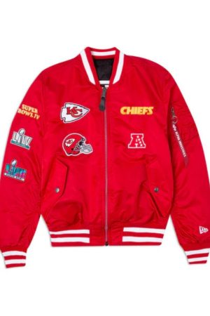 Kansas City Chiefs Red Bomber Ma-1 Bomber Satin Jacket