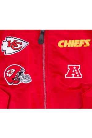 Kansas City Chiefs Red Bomber Ma-1 Satin Jacket