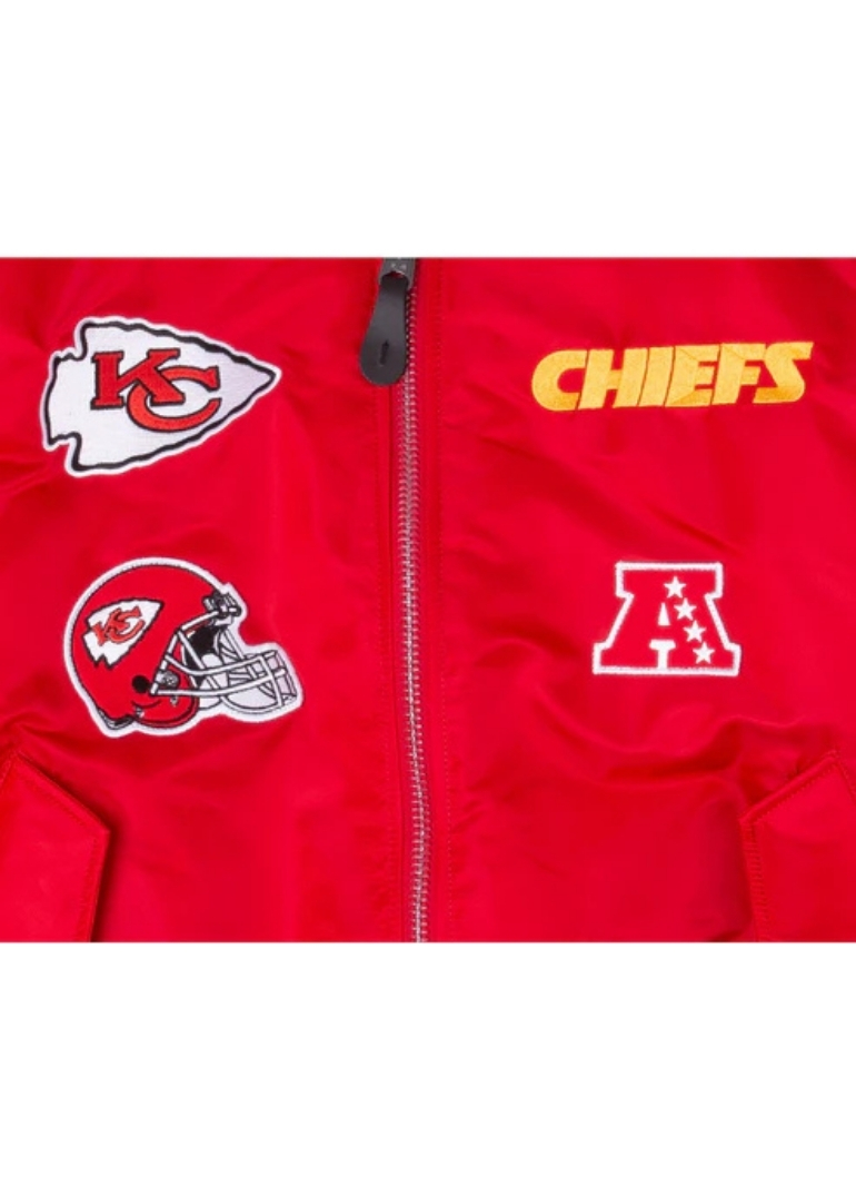 Kansas City Chiefs Red Bomber Ma-1 Satin Jacket 3 Kansas City Chiefs Red Bomber Ma-1 Satin Bomber Jacket