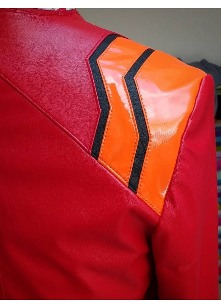 Misato Katsuragi Evangelion Red Leather Jacket 3 Katsuragi Evangelion Red Leather Jacket