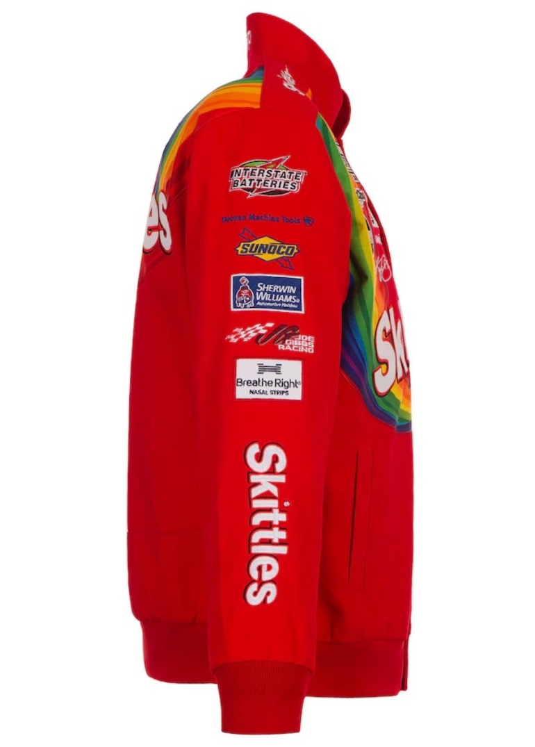 Kyle Busch Skittles Full-Snap Twill Jacket – Red 3 Kyle Busch Skittles Full-Snap Jacket – Red