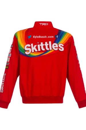 Kyle Busch Skittles Full-Snap Twill Jacket – Red