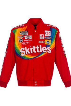 Kyle Busch Skittles Full-Snap Twill Jacket – Red