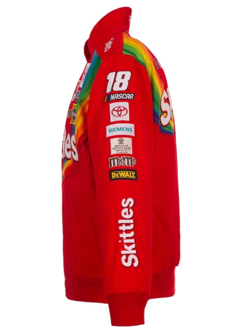 Kyle Busch Skittles Full-Snap Twill Jacket – Red 4 Kyle Busch Skittles Twill Jacket – Red