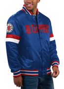 LA Clippers Starter Royal Home Game Satin Varsity Jacket