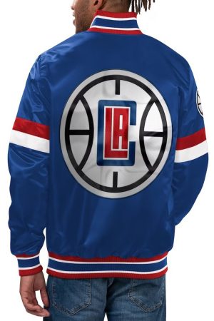 LA Clippers Starter Royal Home Game Satin Varsity Jacket