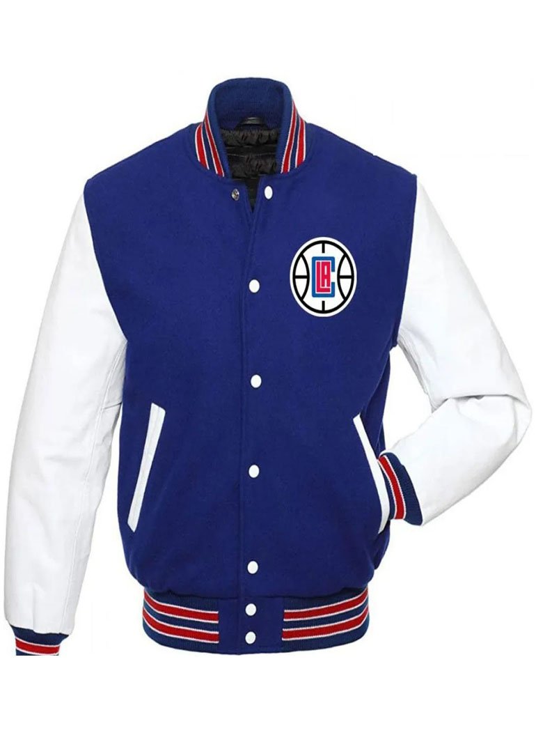 Los Angeles Clippers Basketball Blue and White Jacket 1 Los Angeles Clippers Basketball Blue and White Jackets