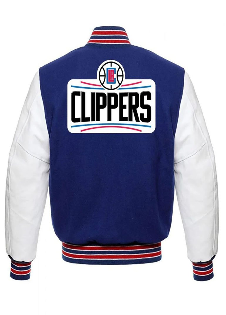 Los Angeles Clippers Basketball Blue and White Jacket 2 Los Angeles Clippers Basketball Blue and White Jackets