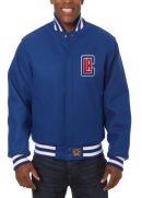 Los Angeles Clippers JH Design Blue Wool Varsity Jacket