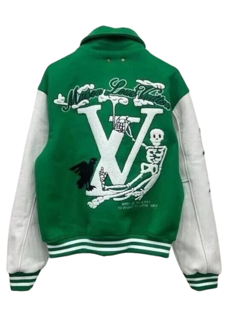 Louis Vuitton Green Varsity Jacket 2 Louis Vuitton Green Varsity Bomber Jacket For Mens