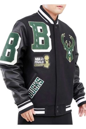 Mashup Milwaukee Bucks Varsity Black Jacket