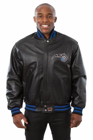 Men’s JH Design Black Orlando Magic Leather Jacket
