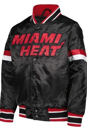 Miami Heat Home Game Black Satin Jacket