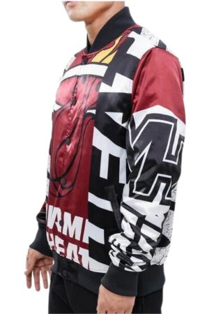 Miami Heat Mashup Satin Varsity Jacket