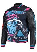 Miami Heat Pyramid Black Full-Snap Varsity Jacket