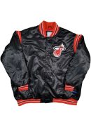 Miami Heat Teddy Black Varsity Satin Jacket
