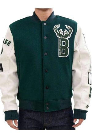 Milwaukee Bucks Green and White Jacket