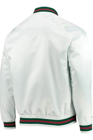 Milwaukee Bucks Hardwood Classics White Satin Jacket