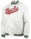 Milwaukee Bucks Hardwood Classics White Satin Jacket